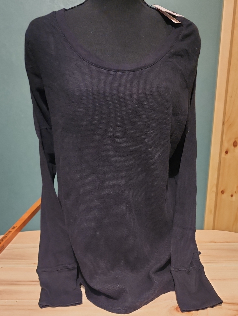 Victoria's Secret Black Long Sleeve Scoop Neck Top